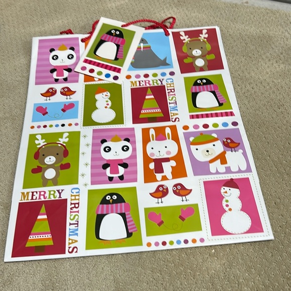 2 XXL Holiday Animal Christmas Gift Bags & Tags - Picture 1 of 2